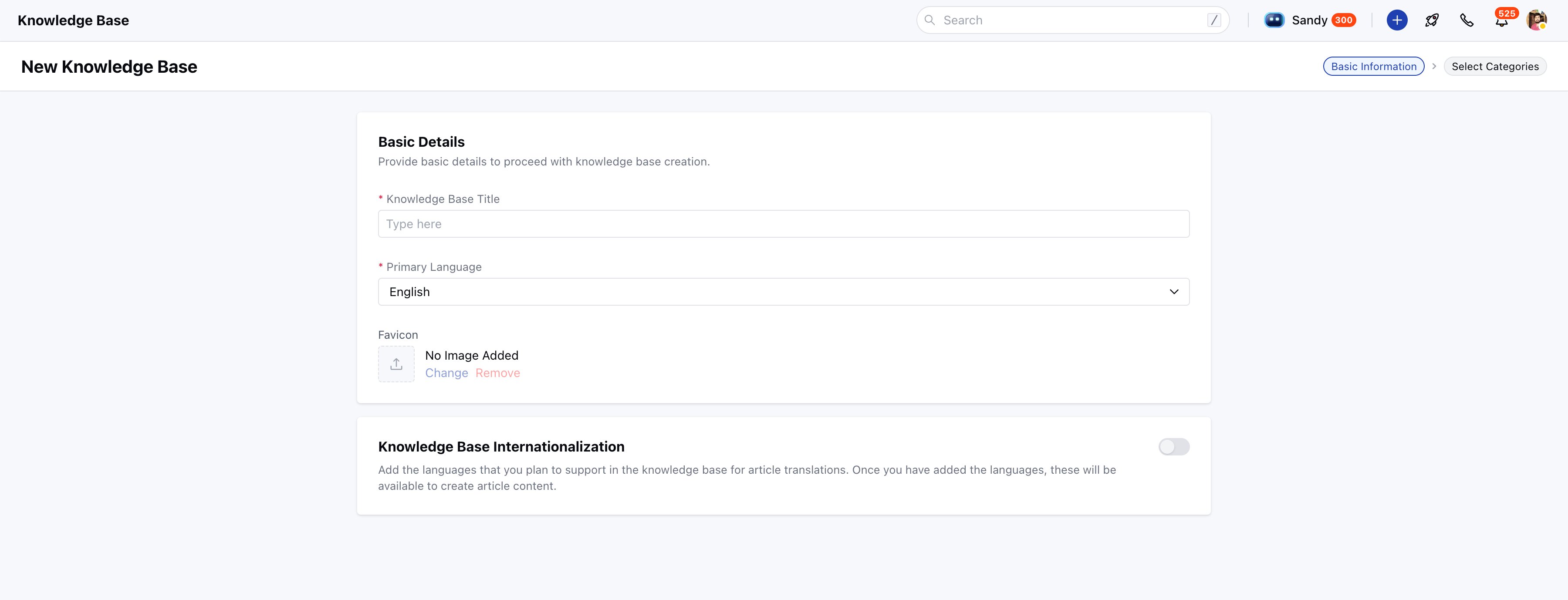 New Knowledge Base - Basic information